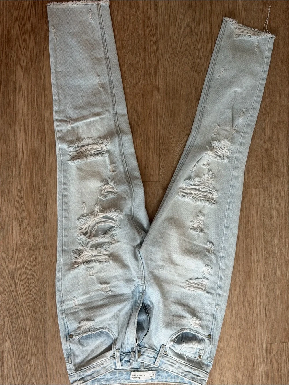Stradivarius Light Blue Distressed Skinny Jeans